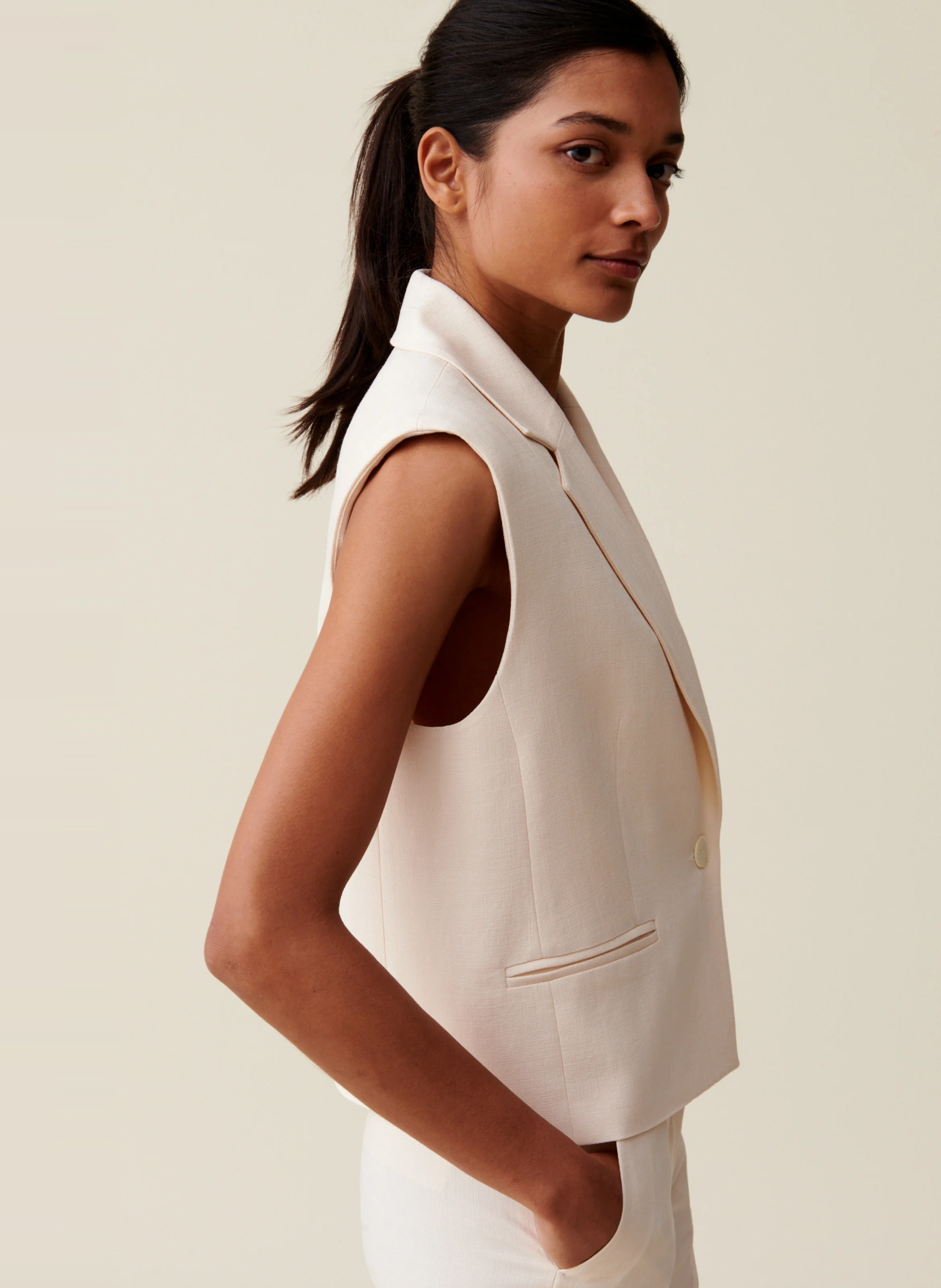 Gilet de costume droit | Blanc