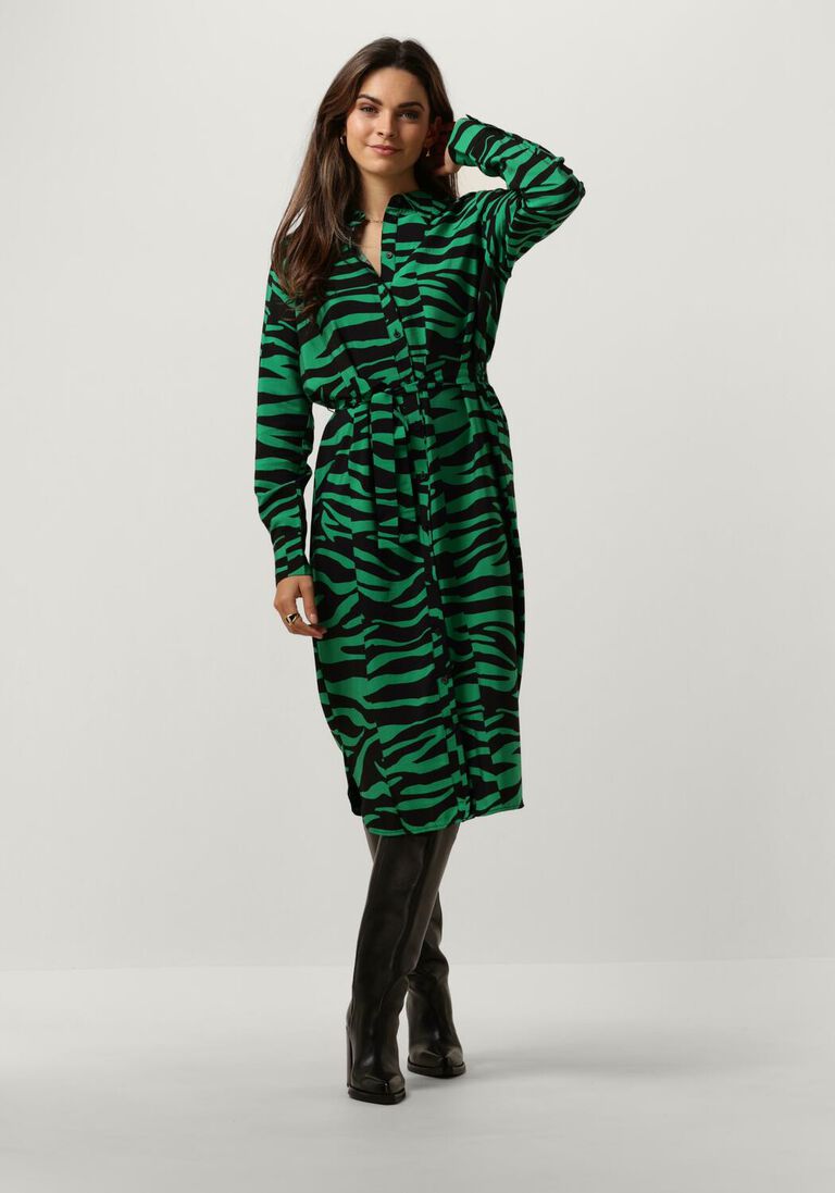 OBJECT groene object midi jurk objcira l/s shirt dress 129