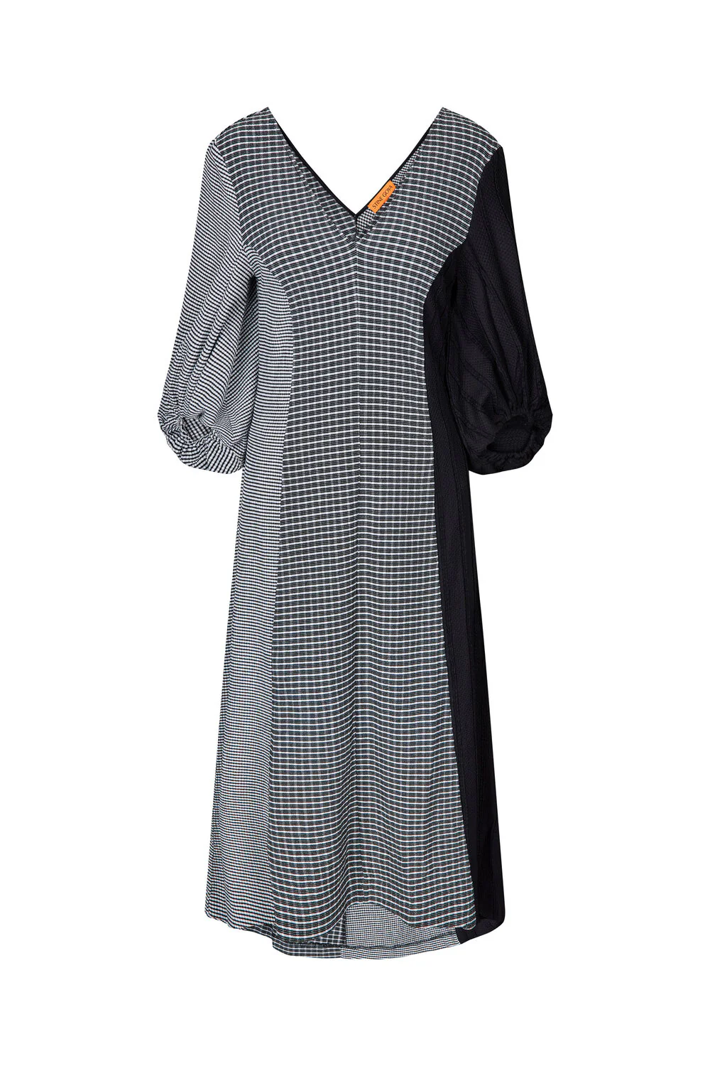 Stine Goya  Tree-quarter Sleeve midi kjole - sort/hvid