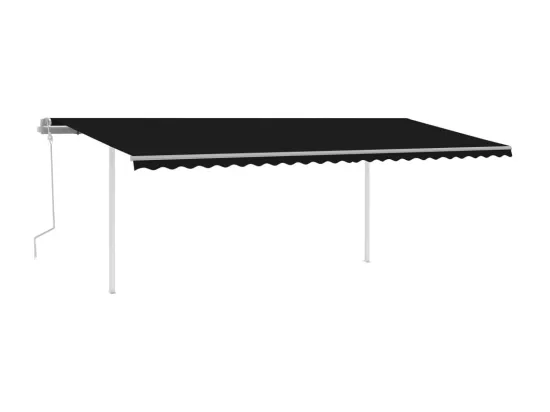 Auvent manuel rétractable avec LED 6x3 m Anthracite