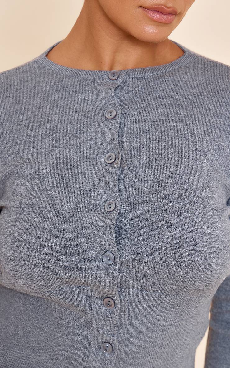 Charbon Cardigan Côtelé Large À Boutons En Maille Shape