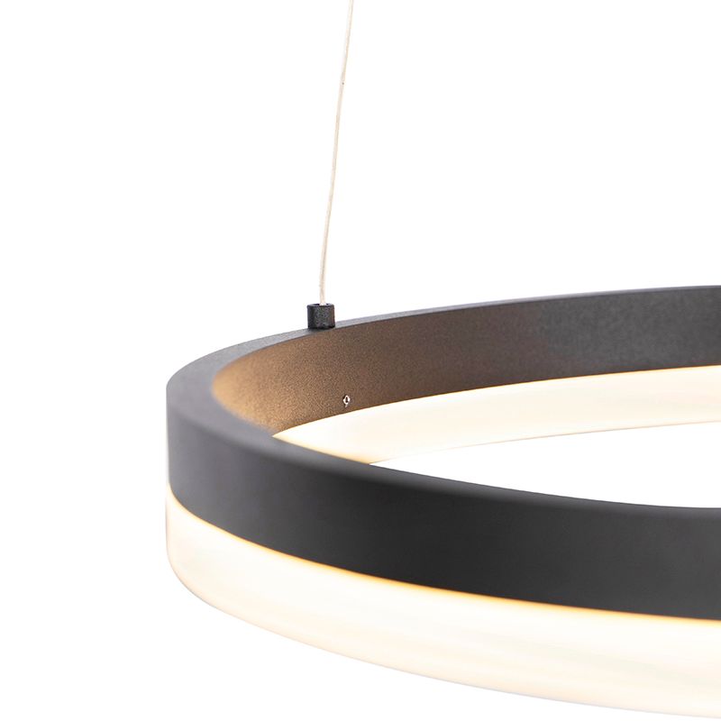 Design hanglamp zwart 40 cm incl. LED 3-staps dimbaar - Anello