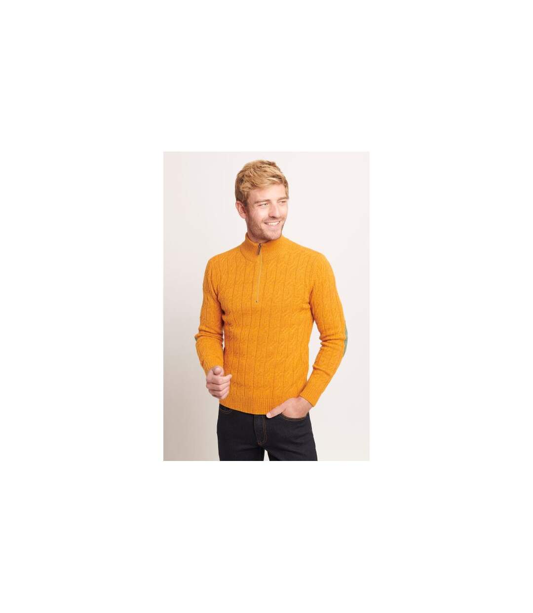 Pull torsadé col zippé