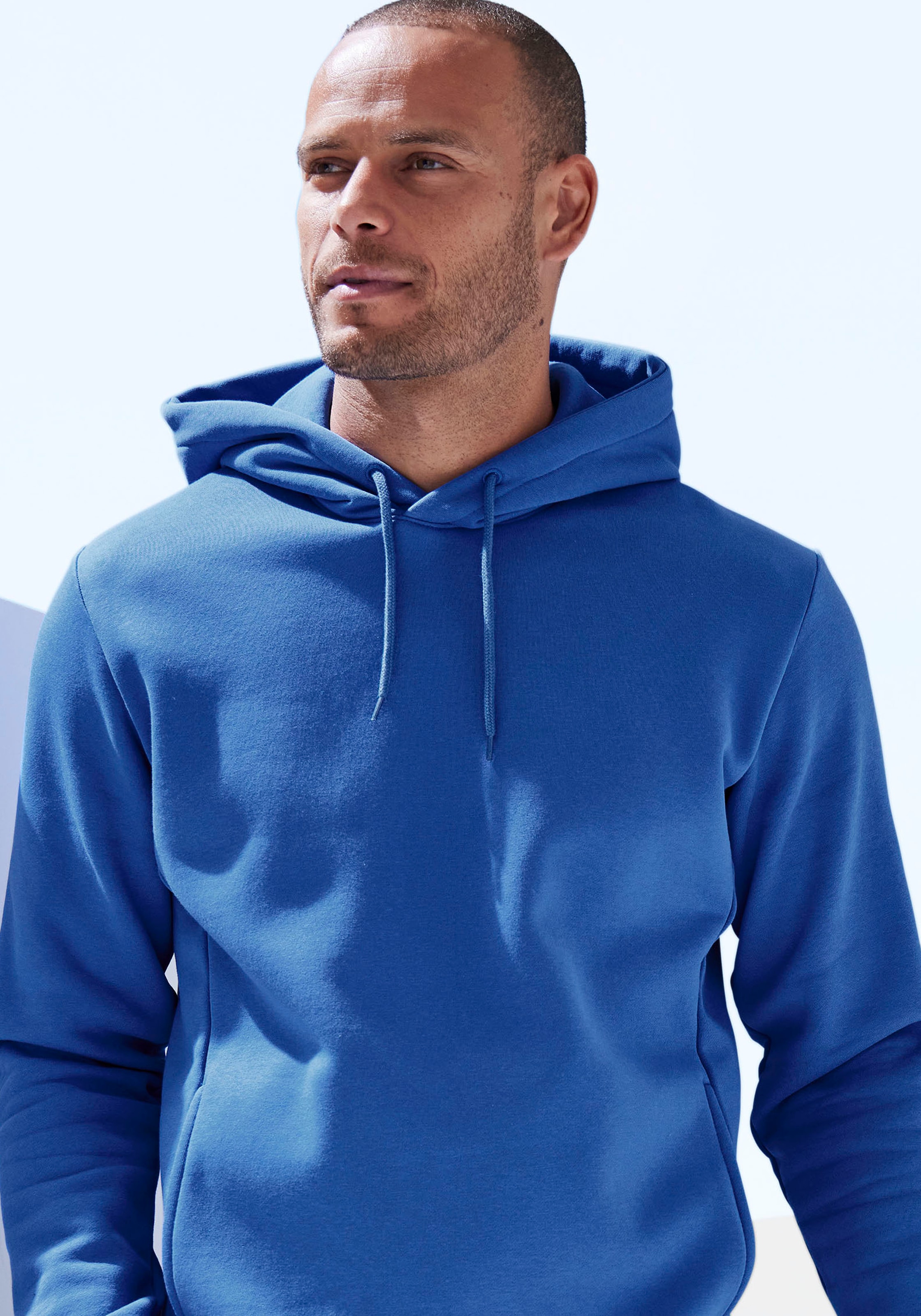 John Devin Hoodie , Langarm, Sweatshirt mit Rundhals und Kapuze, Baumwollmischung