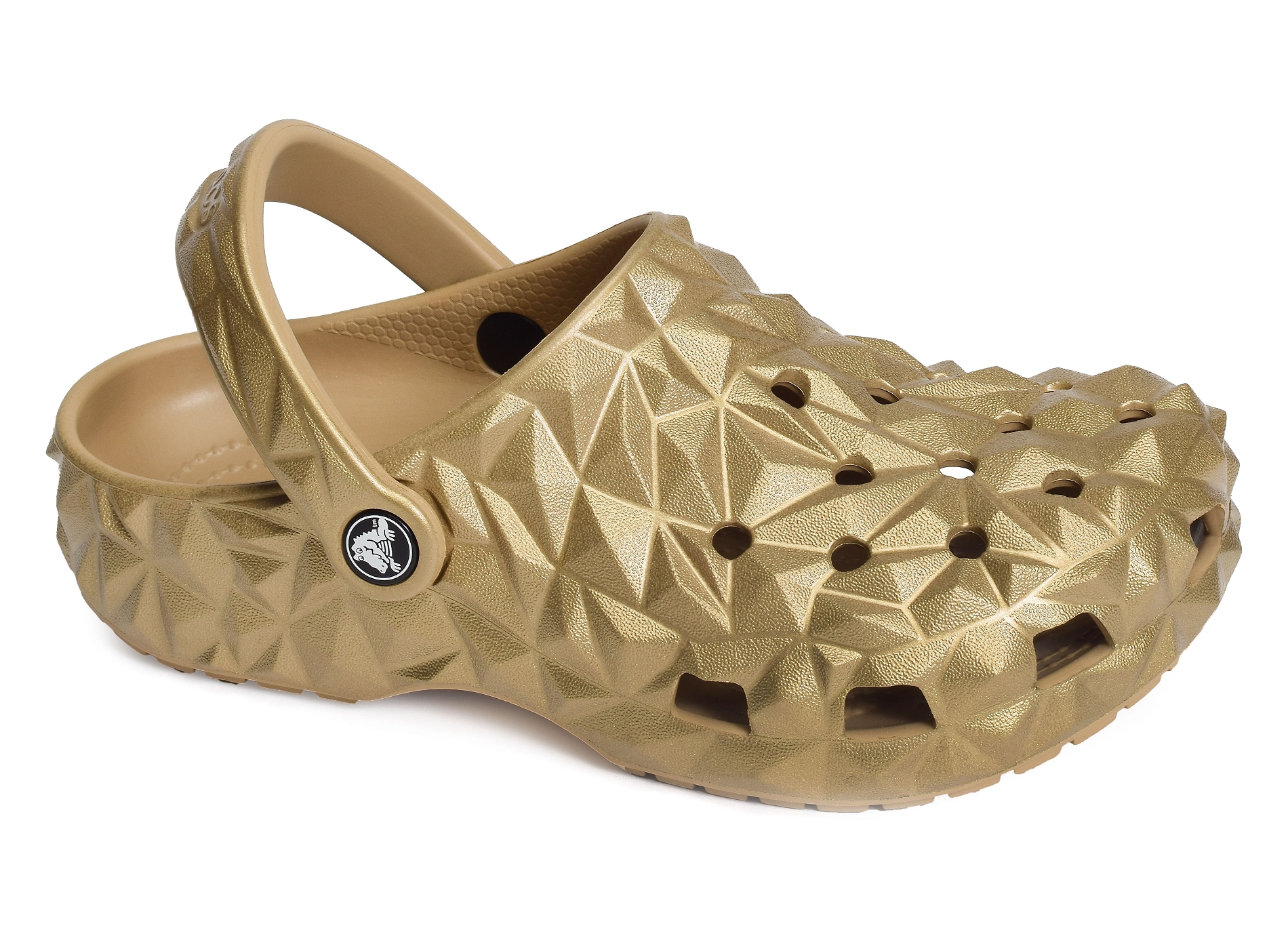 Classic geometric clog gold