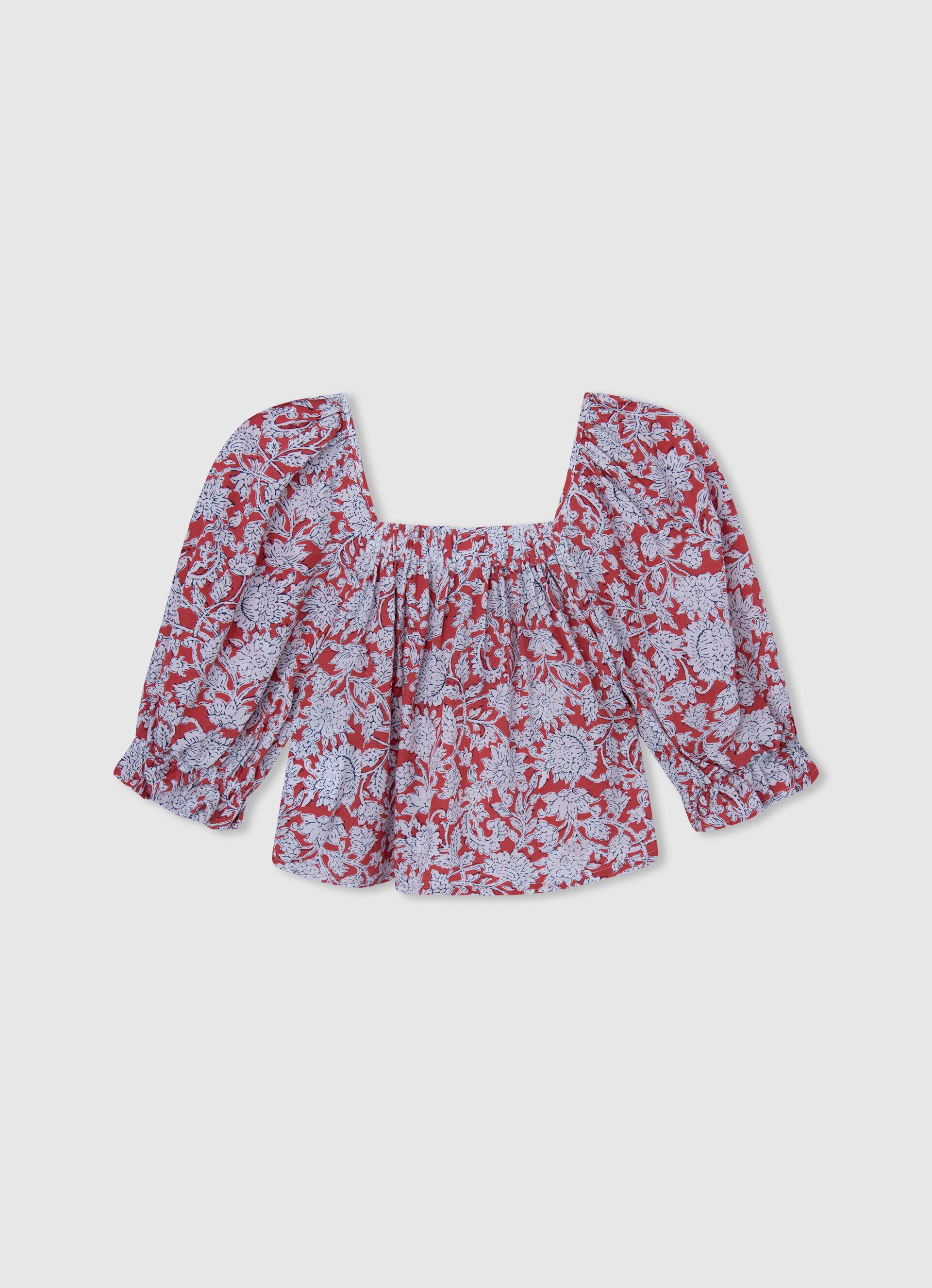 Blusa SITA com decote quadrado - multicolorida