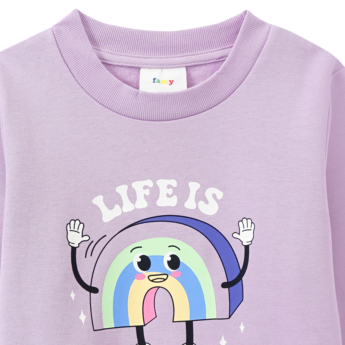 Famy Mädchen Sweatshirt mit Print helllila