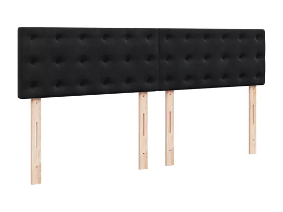 Sommier à lattes de lit avec matelas Noir 180x200 cm Velours