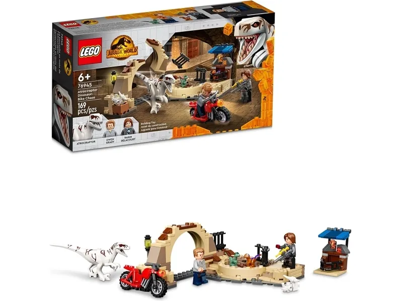 LEGO Jurassic World 76945 Atrociraptor-dinosaur: motorcykeljagt