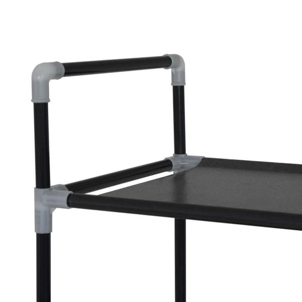 vidaXL Skostativ med 10 hyller metall og ikke-vevet stoff svart