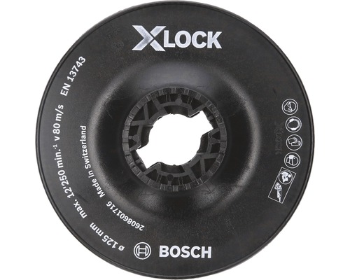 Achterplaat 125 mm hard, X-LOCK-bevestiging