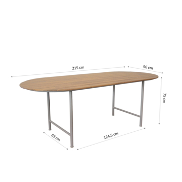 KARWEI tuintafel Olivia light teak acacia hout 215 x 96 cm