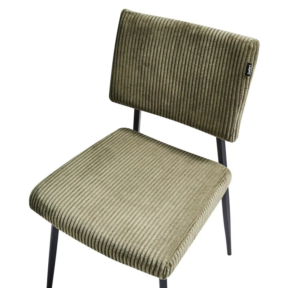 STURGIS - Eetkamerstoel set van 2 - Olijfgroen - Corduroy