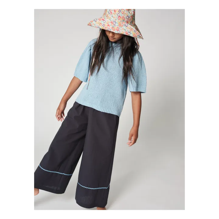 Tangerine T-shirt Maille Bouclette | Bleu Clair