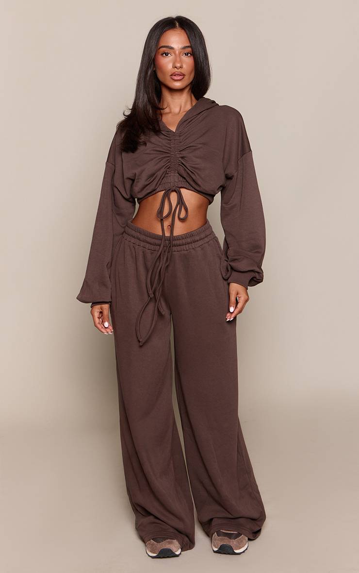 Chocolat Jogging Taille Basse Jambe Large Petite