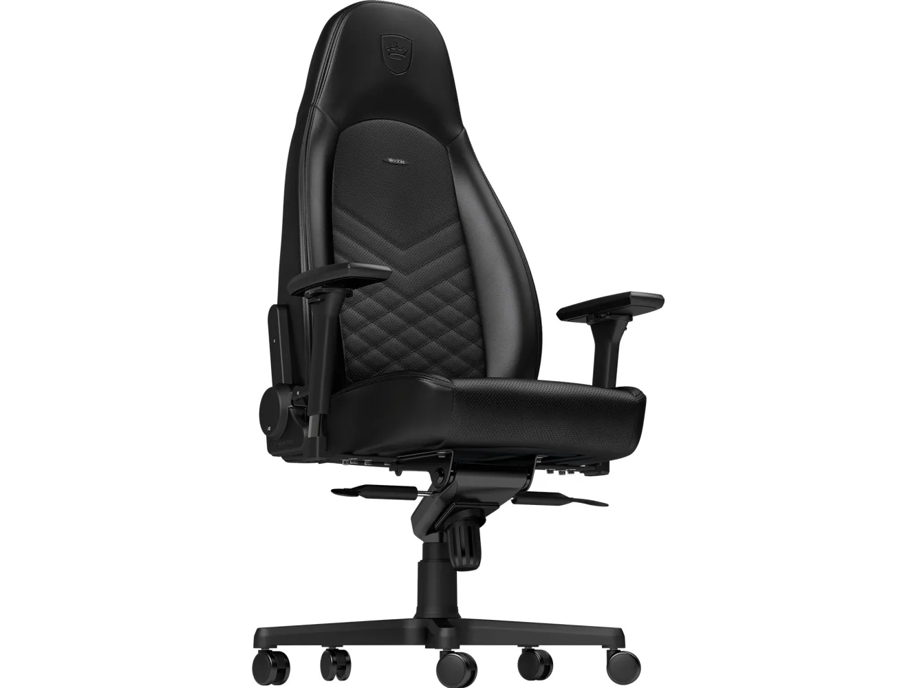 noblechairs Icon, Polstret sæde og ryglæn, Sort, Kunstigt læder, Polyurethan (PU)