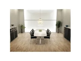 Konferencebord, Fumac Square, hvid L: 400 cm