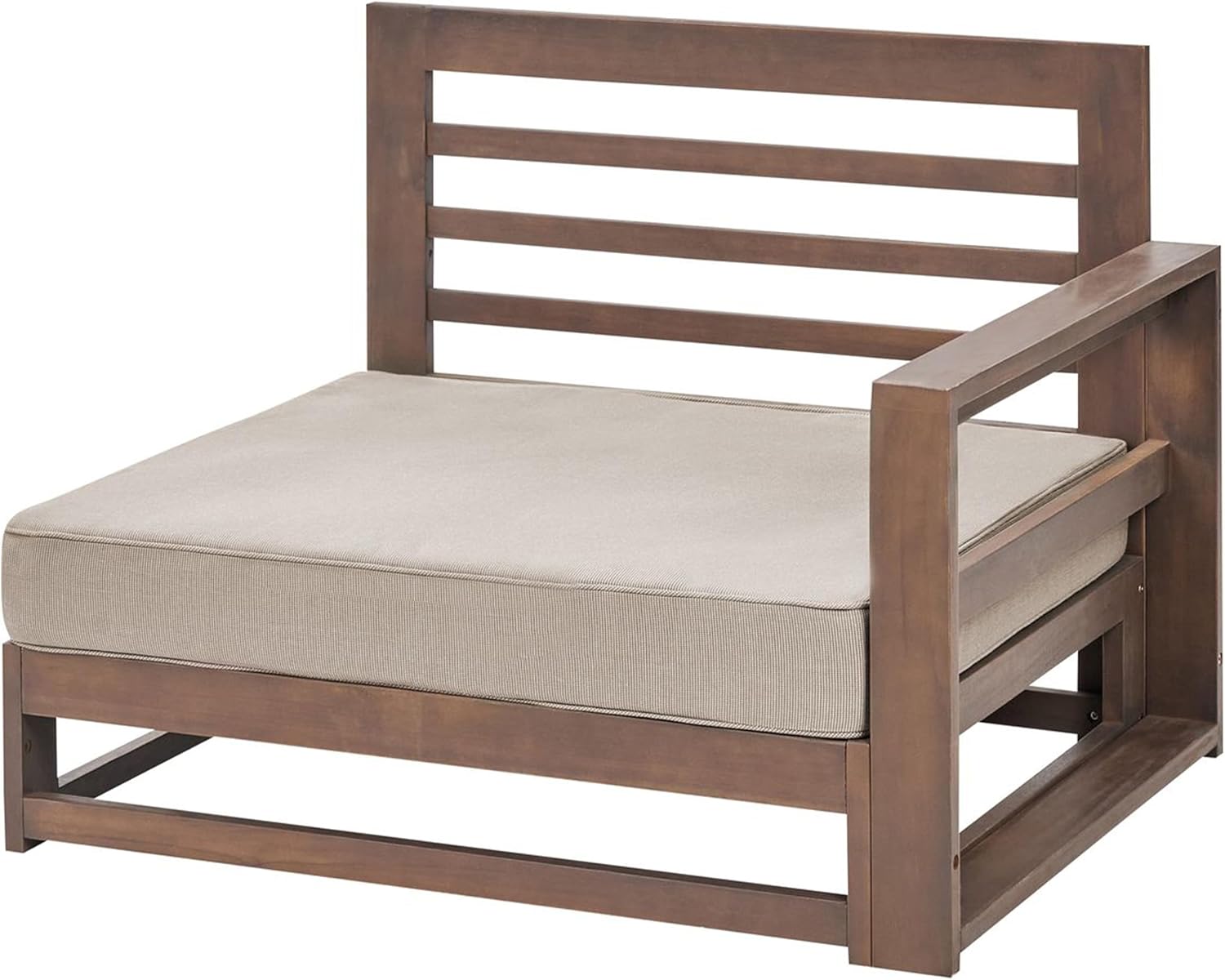 Beliani 2-Sitzer und 3-Sitzer Gartensofa Akazienholz Dunkelbraun Tisch Timor II