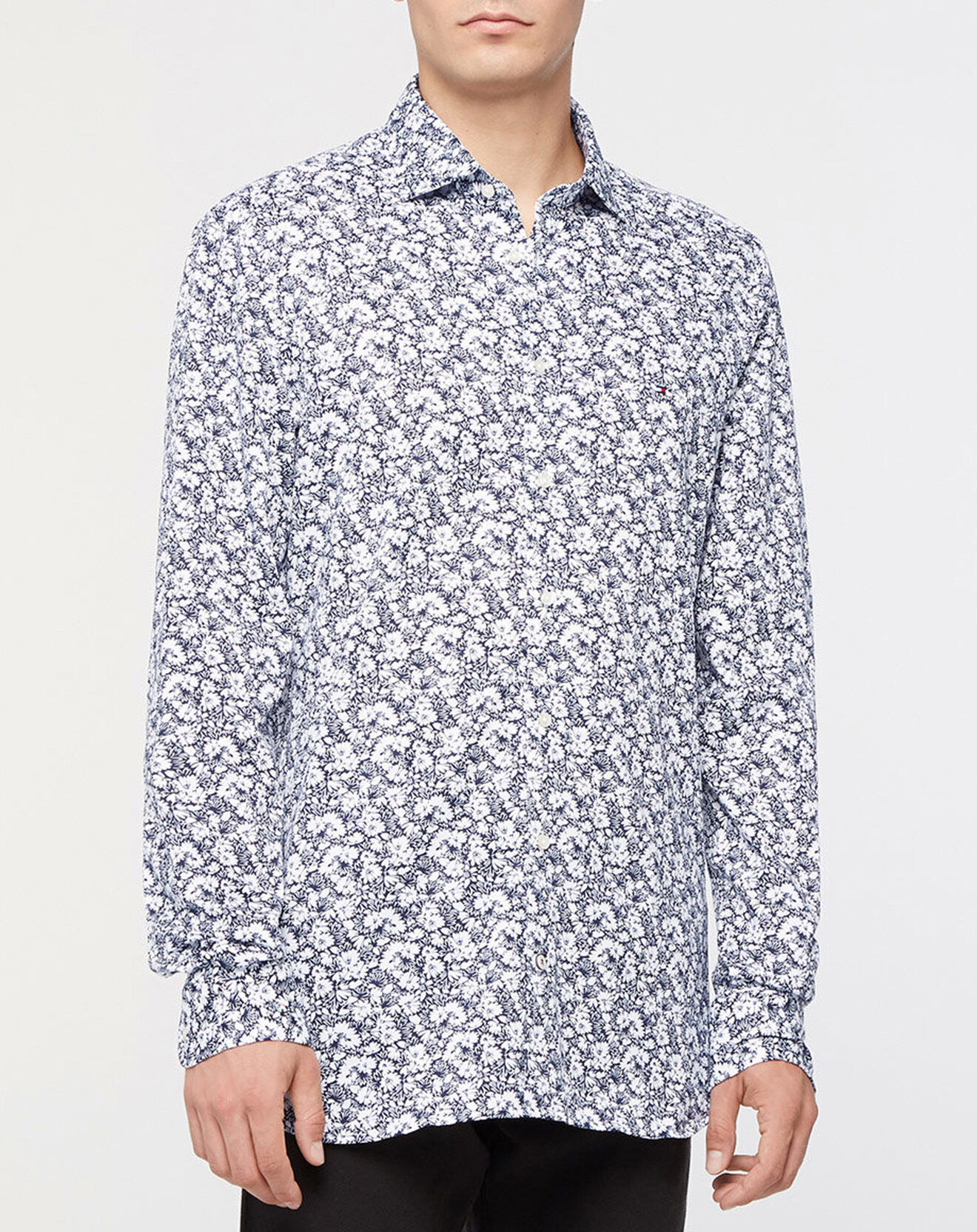 Tommy Hilfiger Chemise Slim à fleurs bleu/blanc