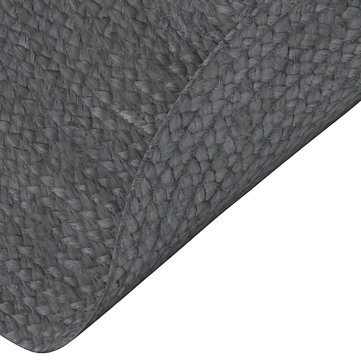 Tapis de bain rond GoodHome Elland coloris ébène en toile de jute Ø70 cm