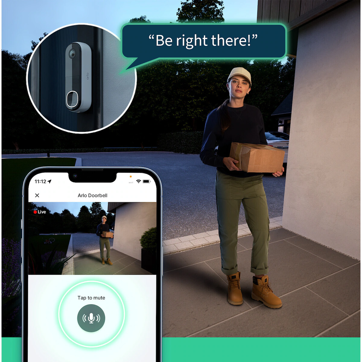 Arlo 2K videodørklokke (1-pakning)