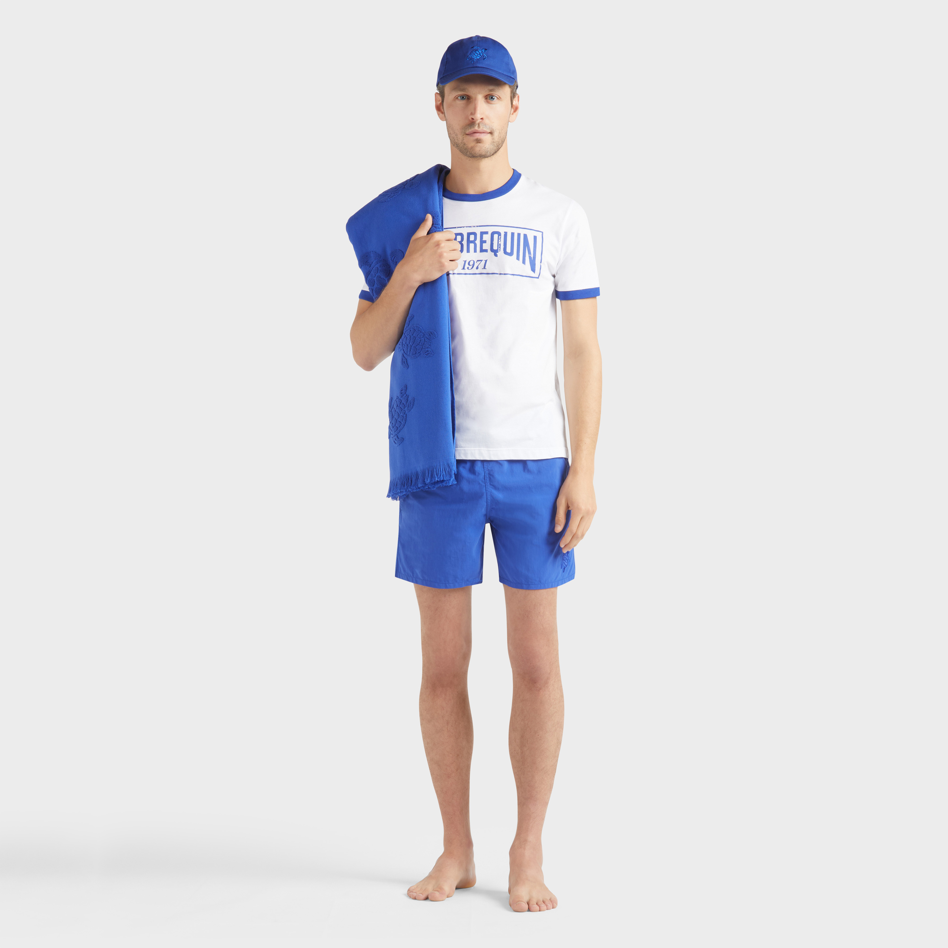 T-shirt en jersey de coton léger logo bicolore homme