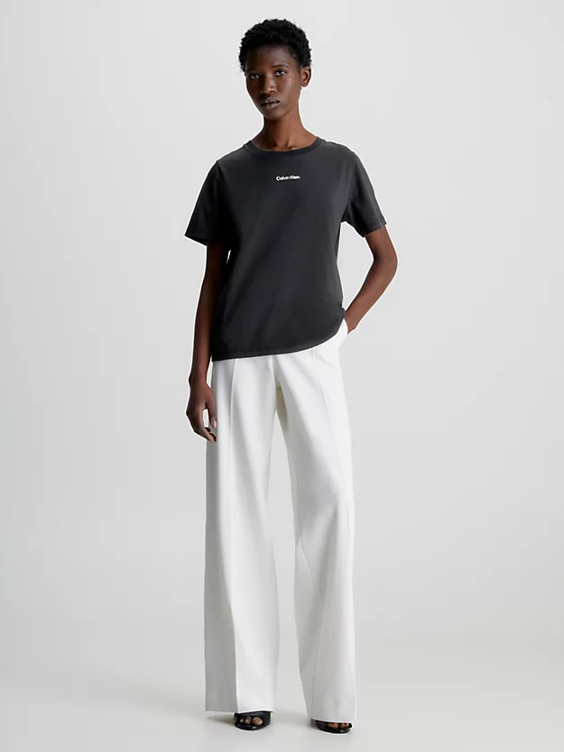 Camiseta de algodão com micro logotipo