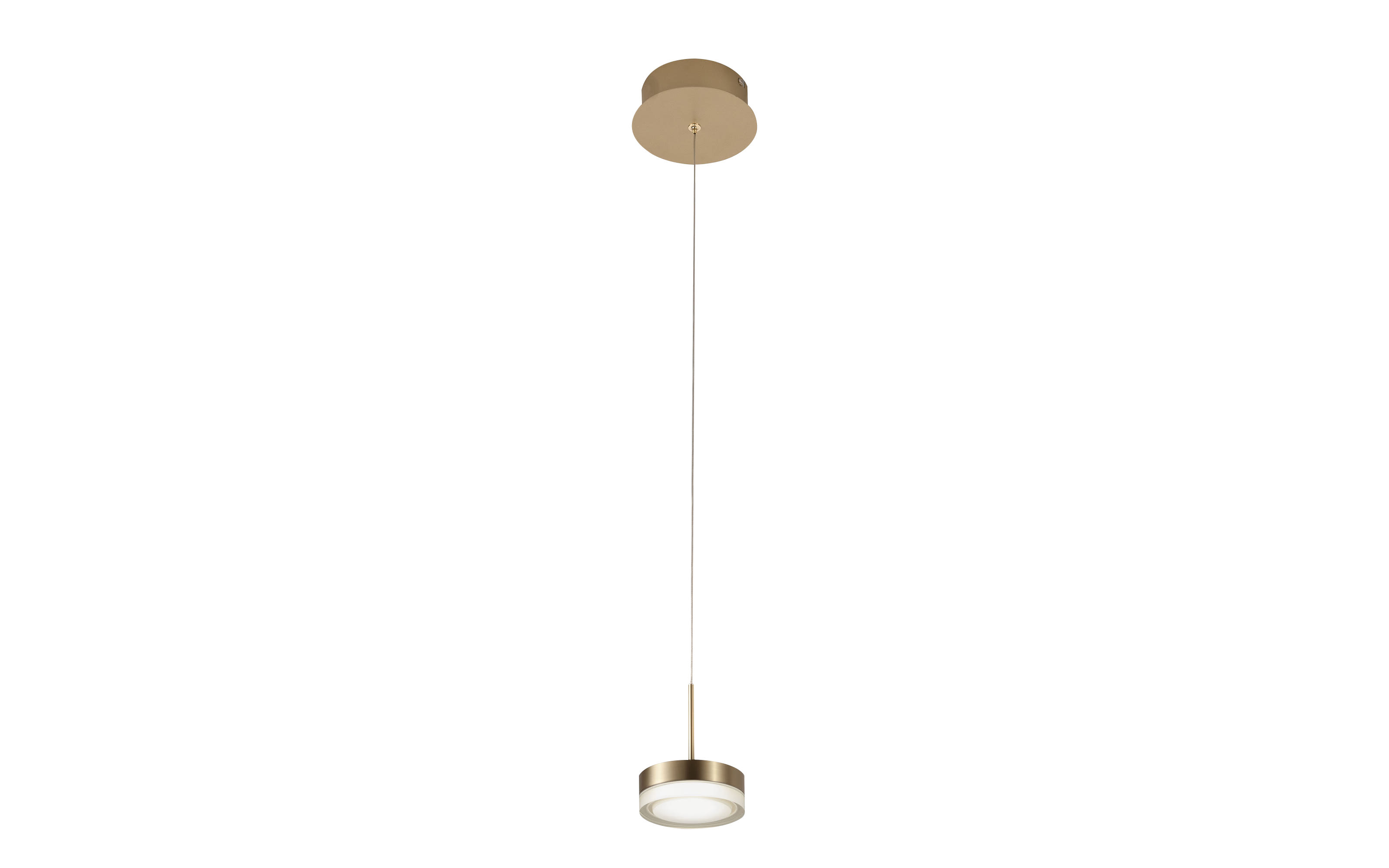 LED-Pendelleuchte Dunk, messing satiniert, 1-flammig, 14 cm