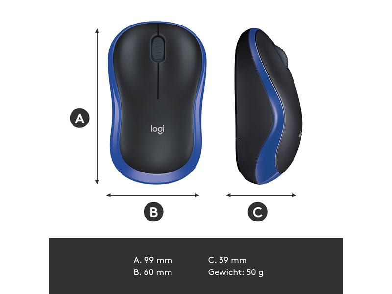 Logitech Maus M185 Wireless Maus, Kabellos