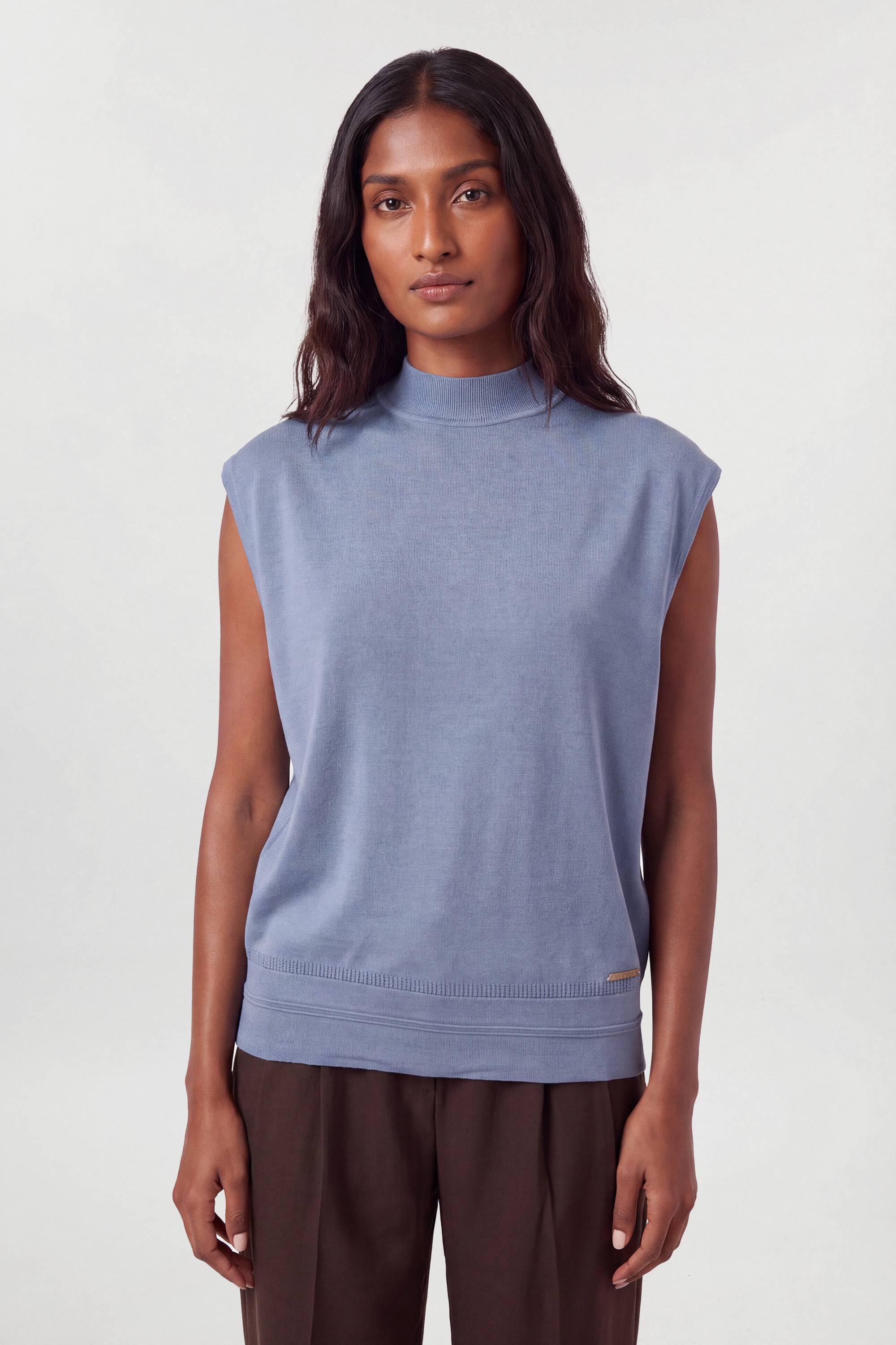KarenMillen Débardeur Tricoté À Col Montant Drapé Soyeux