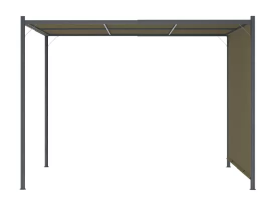 Pergola de jardin avec auvent rétractable 3x3 m Taupe 180 g/m²