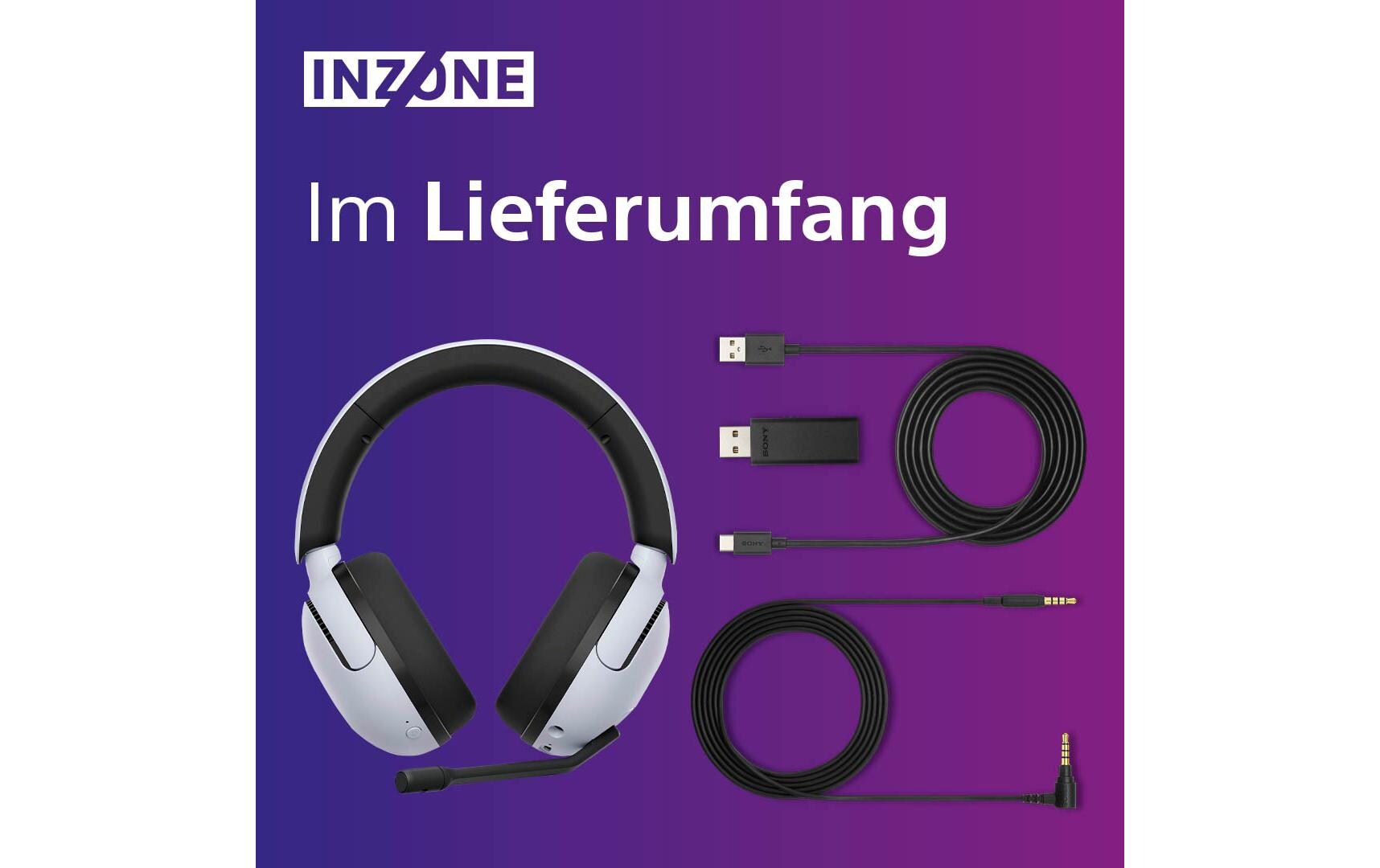 Headset INZONE H5 Weiss<br>Leichtes, weiches und kabelloses Gaming-Headset