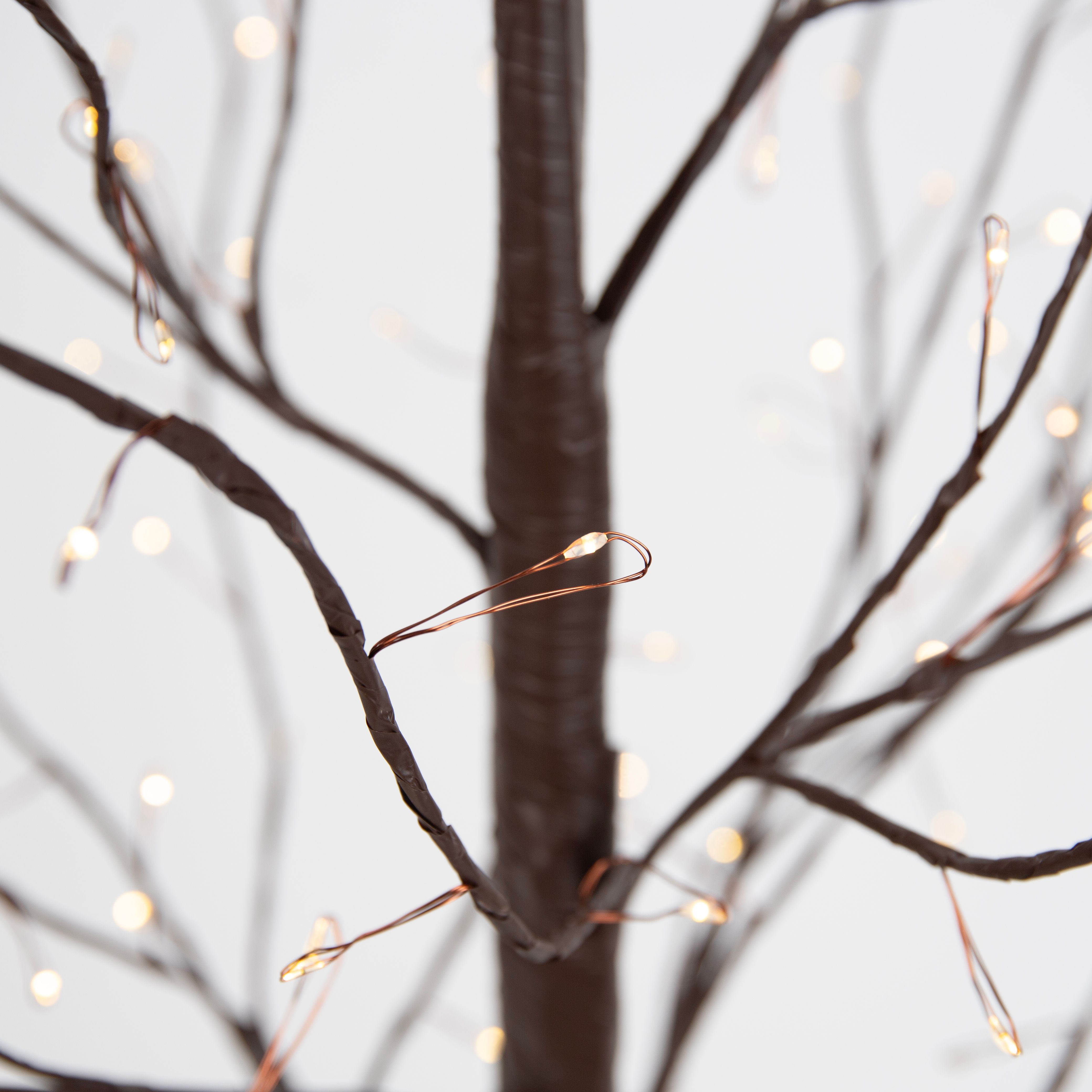 Kerst vloerlamp bruin boom 120cm incl. LED met timer IP44 - Ki