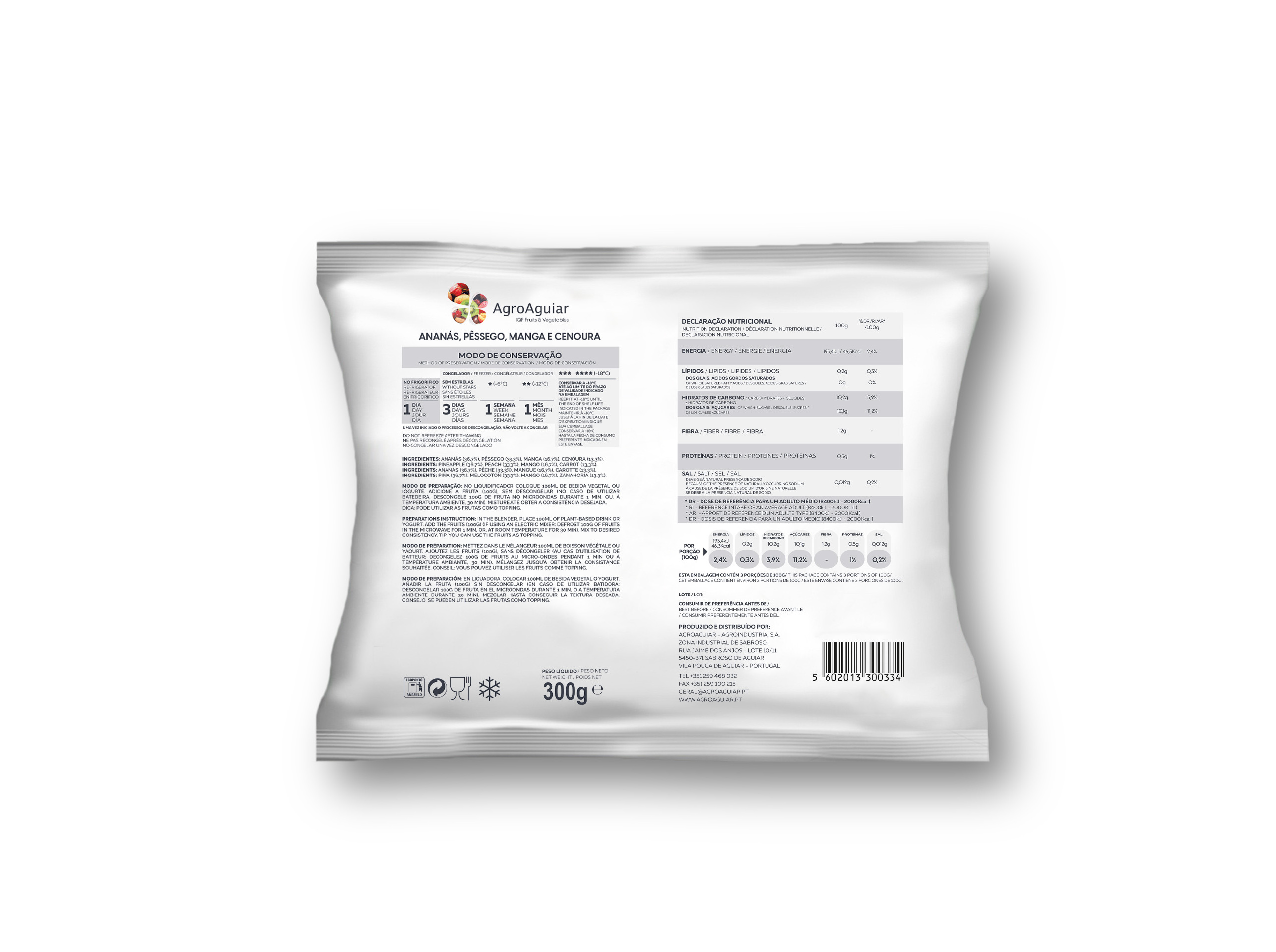 MIX FRUTAS AGROAGUIAR FRT. TROPICAIS/CENOURA 300G