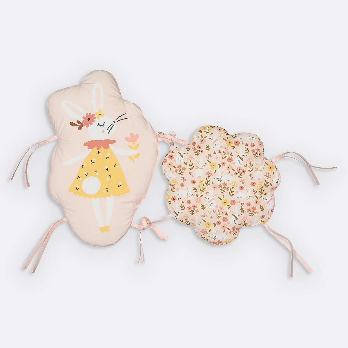 LA REDOUTE INTERIEURS<br>Cama modulável em bio perkal, Flores de coelho