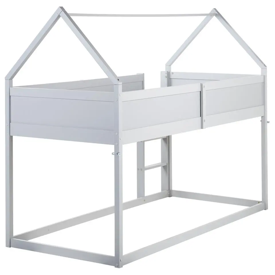 DIENNE - Kinderbed - Grijs - 90 x 200 cm - Dennenhout