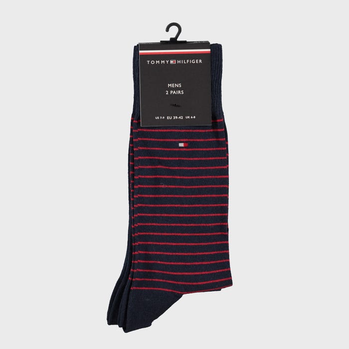 Tommy Hilfiger-2-pack herensokken strepen - Tommy Hilfiger
