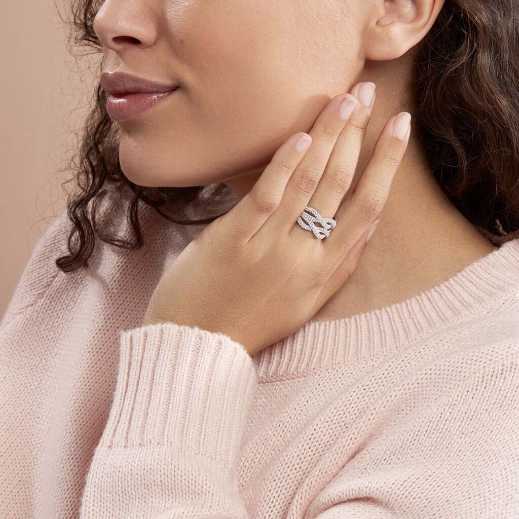 Bague Ireneo Argent Blanc Oxyde De Zirconium