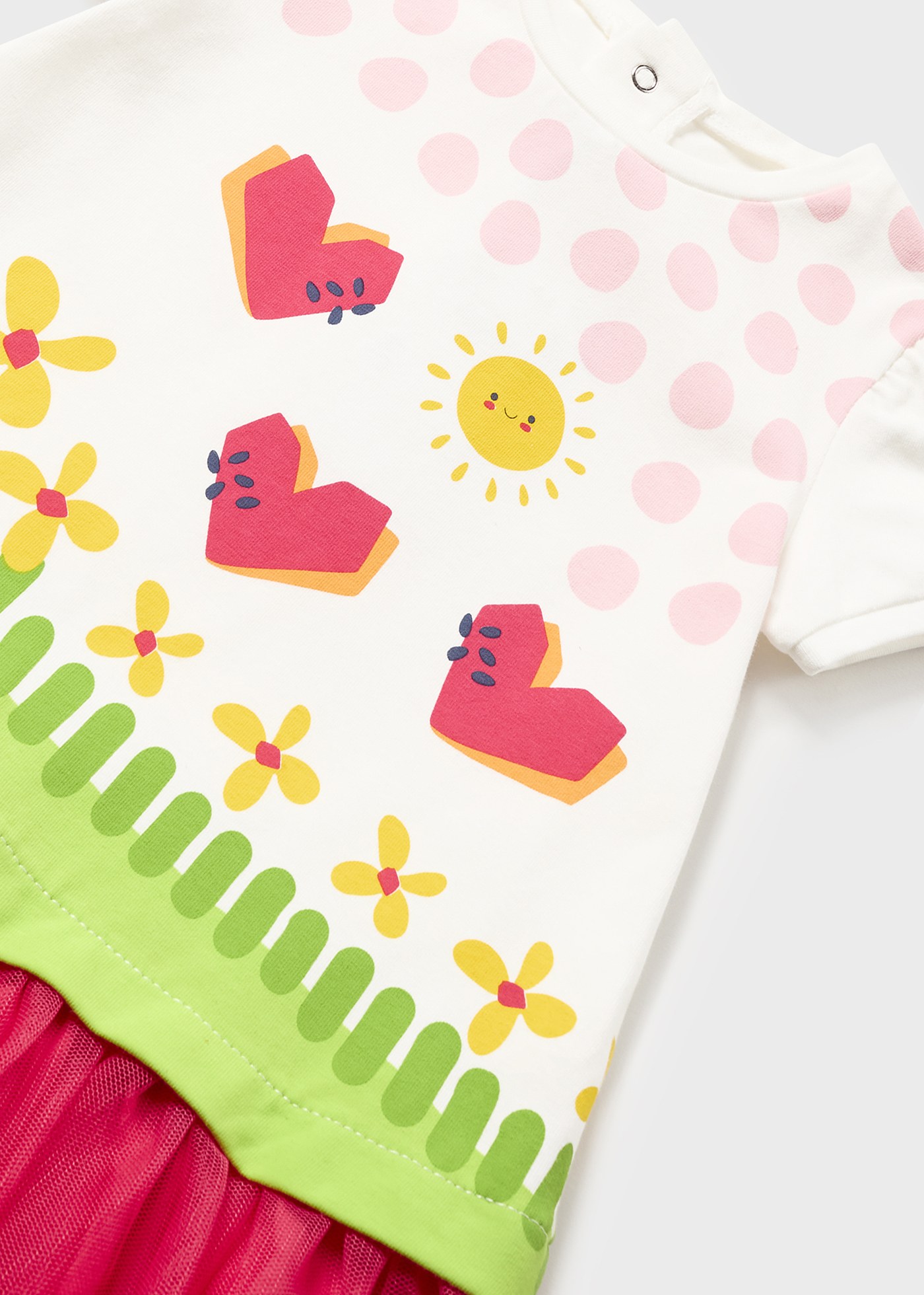 Vestido de bebê com babado de tule