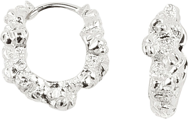Camille Brinch Jewellery Small Levitate Crush Hoops Silver