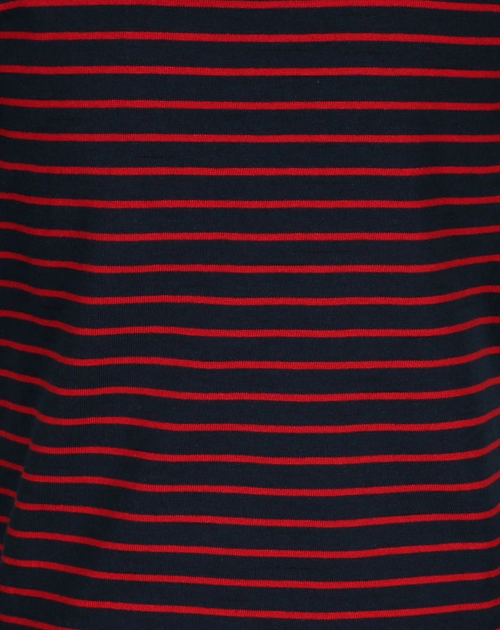 Kurzarm-Kleid STRIPES in gestreift in dunkelblau/rot