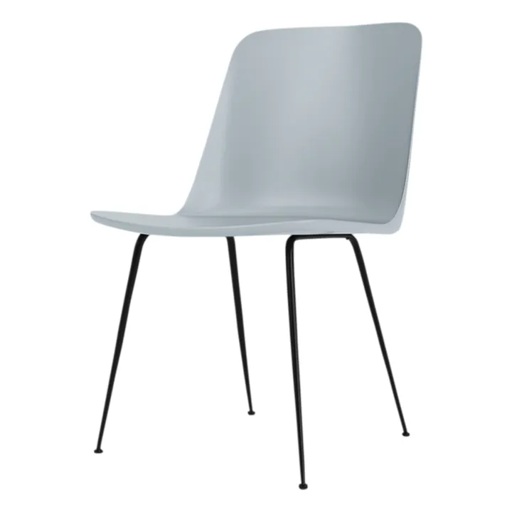 & Tradition Chaise Rely HW65, piétement noir | Bleu Clair