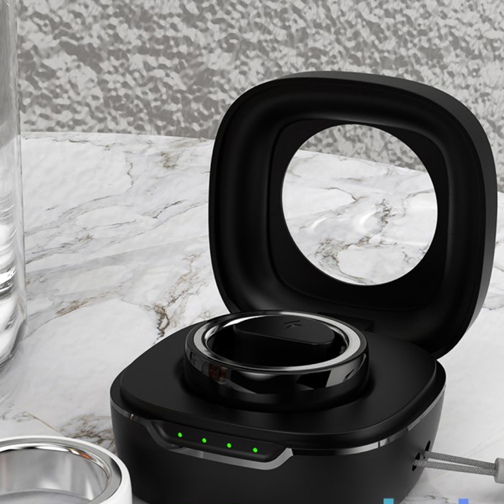 Smart Ring mit Ladecase / Blutsauerstoffmessung / Schlafqualitätsüberwachung IPX8 (19.8mm Durchmesser) - Schwarz