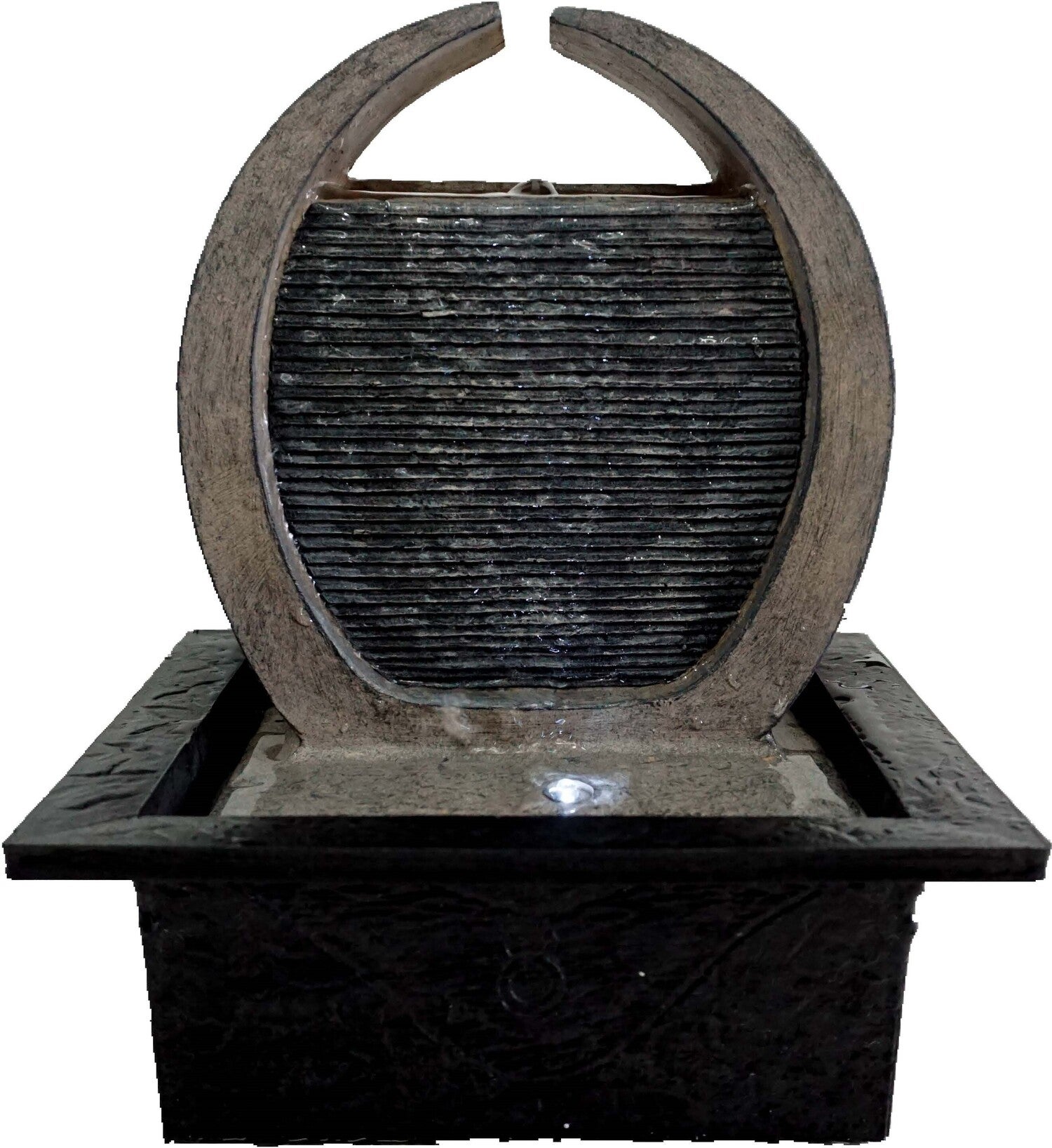 Intratuin waterornament Daito zwart / grijs / bruin 21 x 18 x 27,5 cm