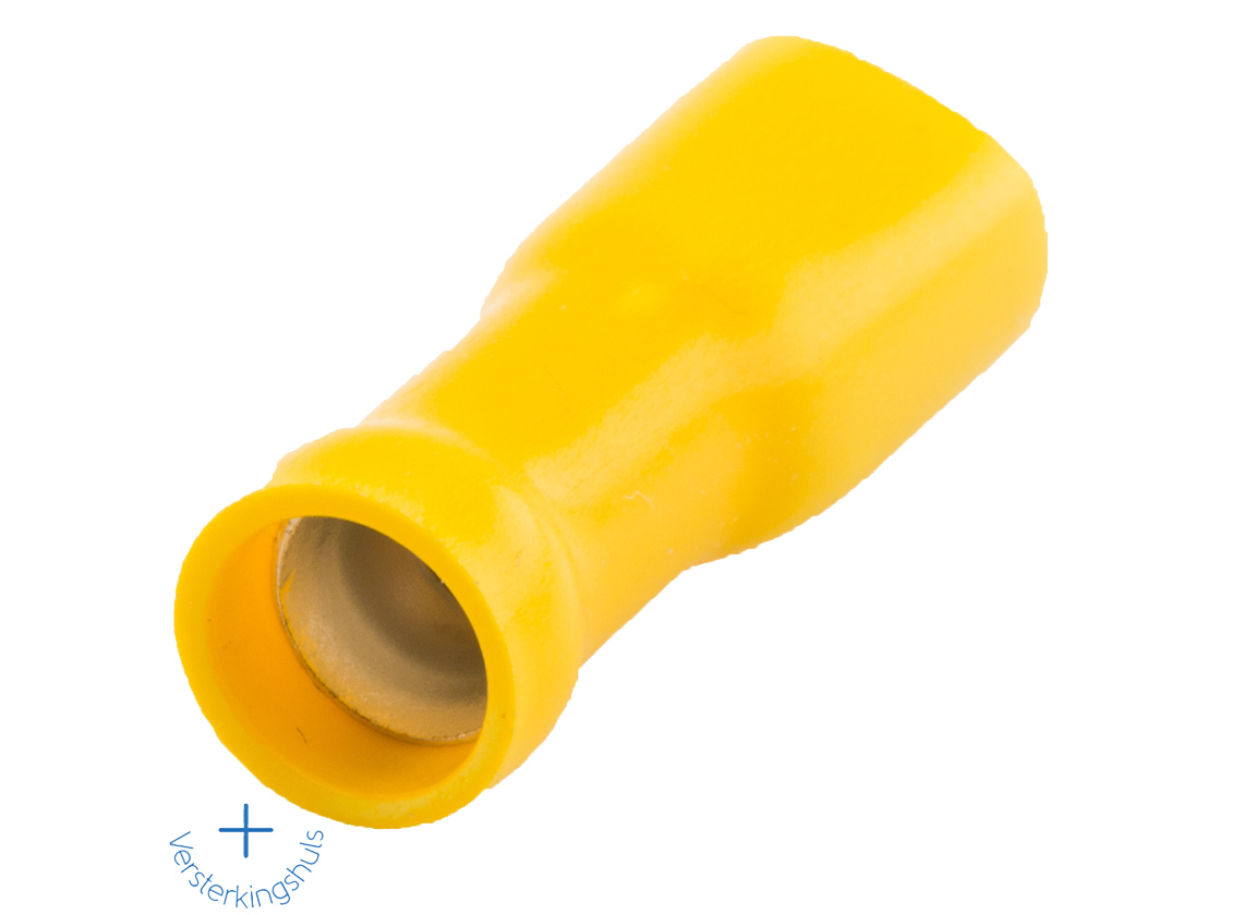 BBA vlakke stekkerhuls 6,3 x 0,8 mm (5 stuks) - yellow