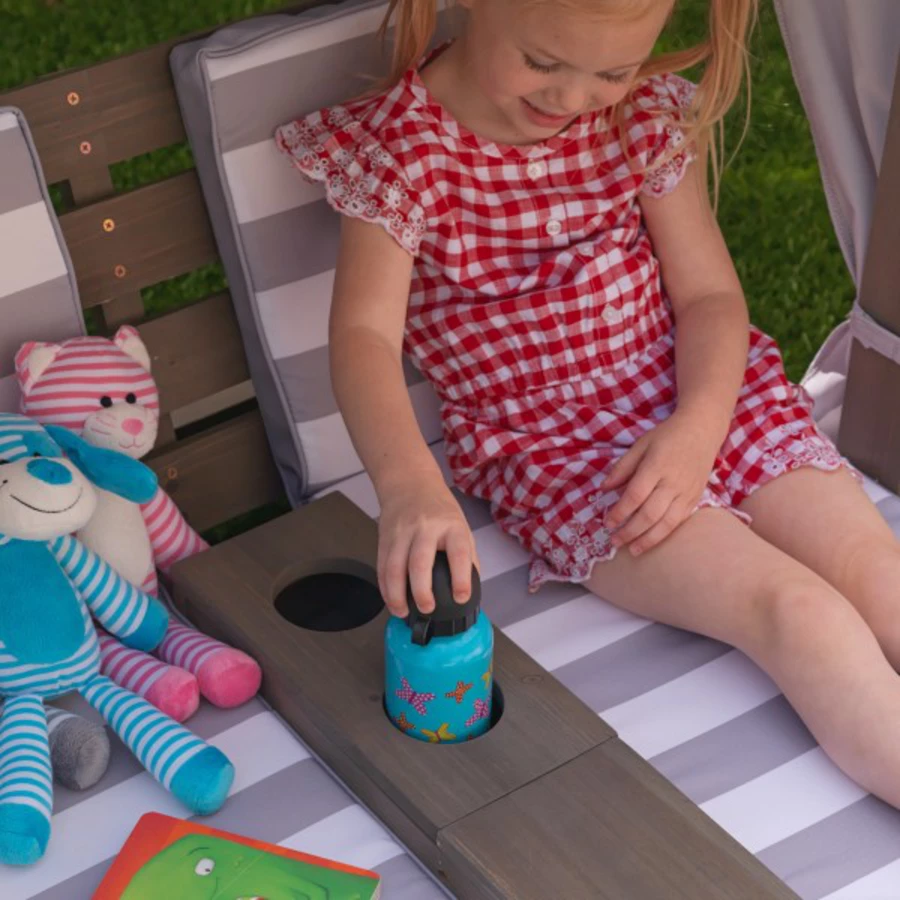 Kidkraft® Doppelte Kinder Sonnenliege mit Getränkehaltern