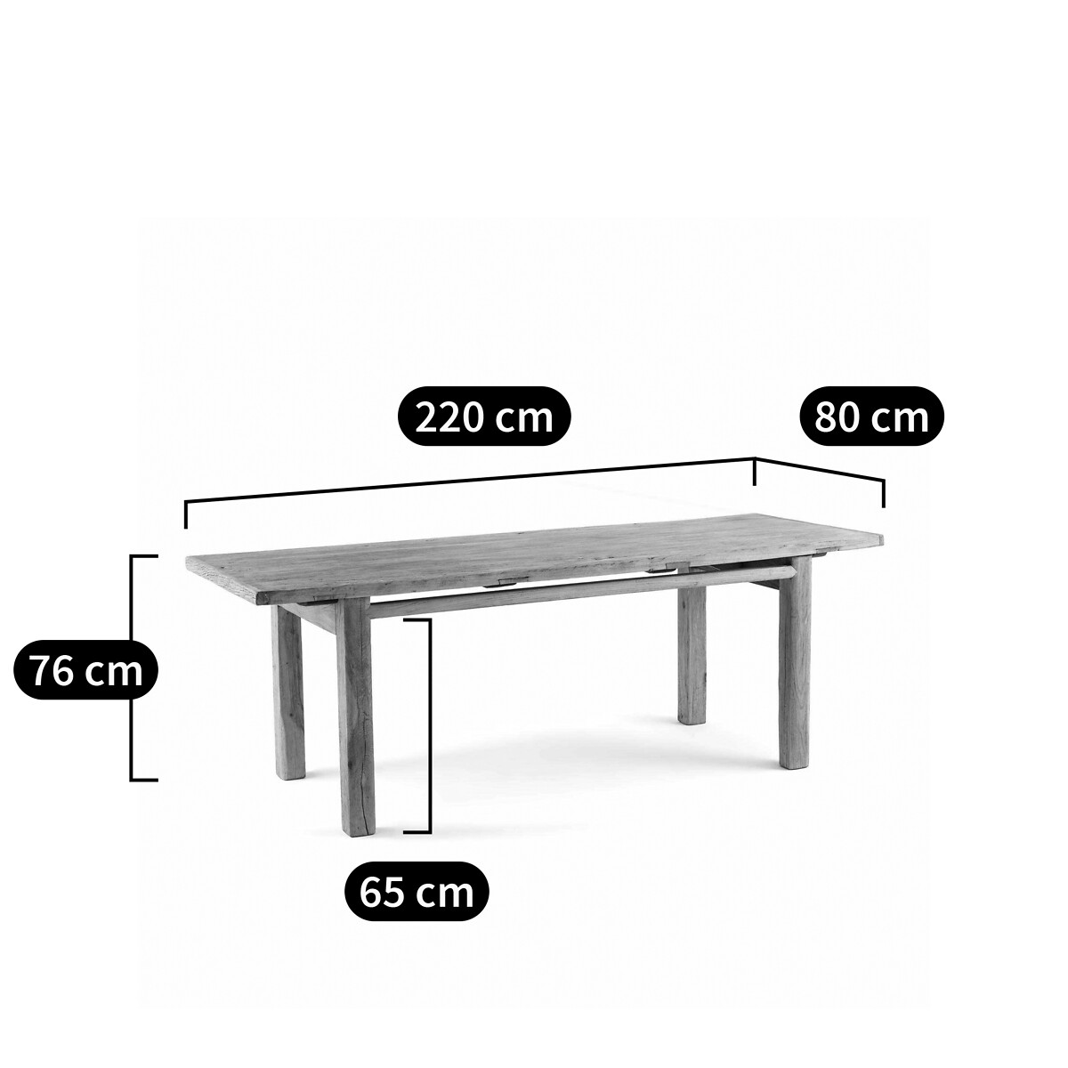 AM.PM<br>Mesa em madeira maciça de olmo reciclado, Sumiko