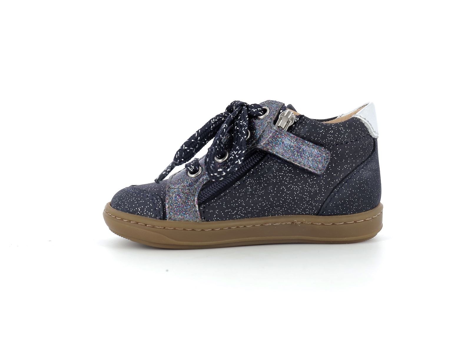 Shoopom-BOUBA ZIP BOX Nubuck Marine-Argent