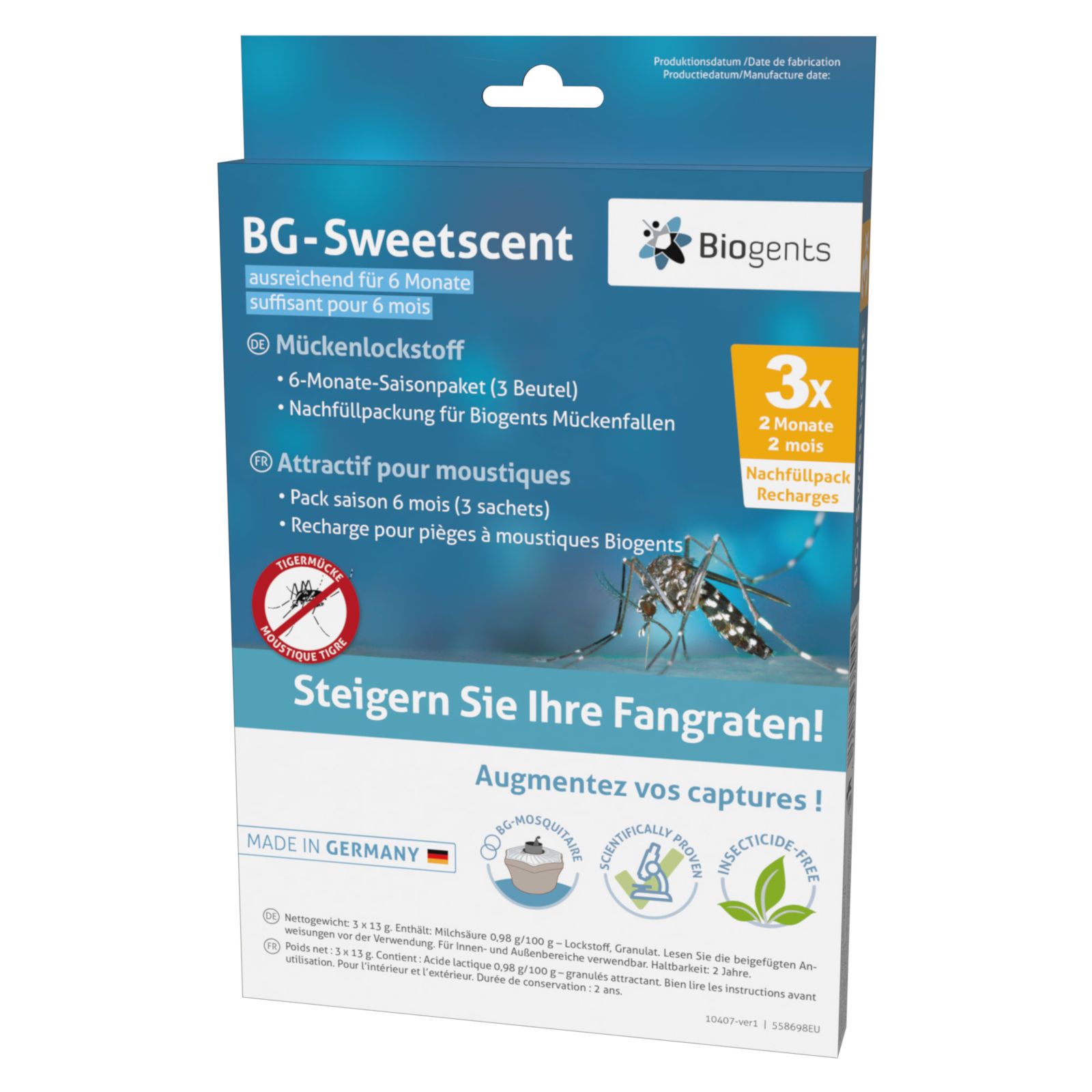 Biogents BG-Sweetscent Lockstoff (6 Monate) Nachfüllpackung für elektrische Mückenfalle