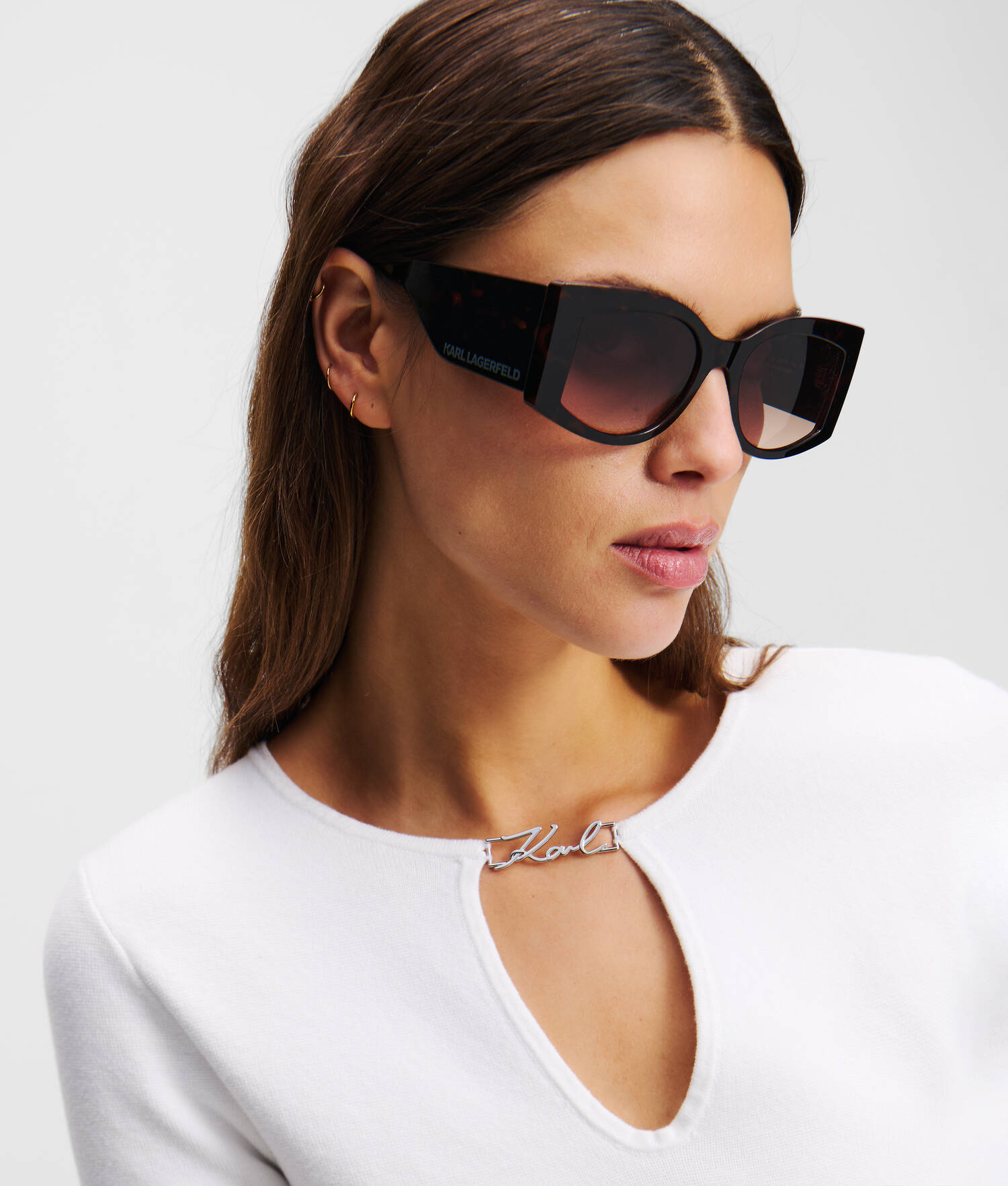 LUNETTES DE SOLEIL AVEC LOGO KARL - Tortue Foncée